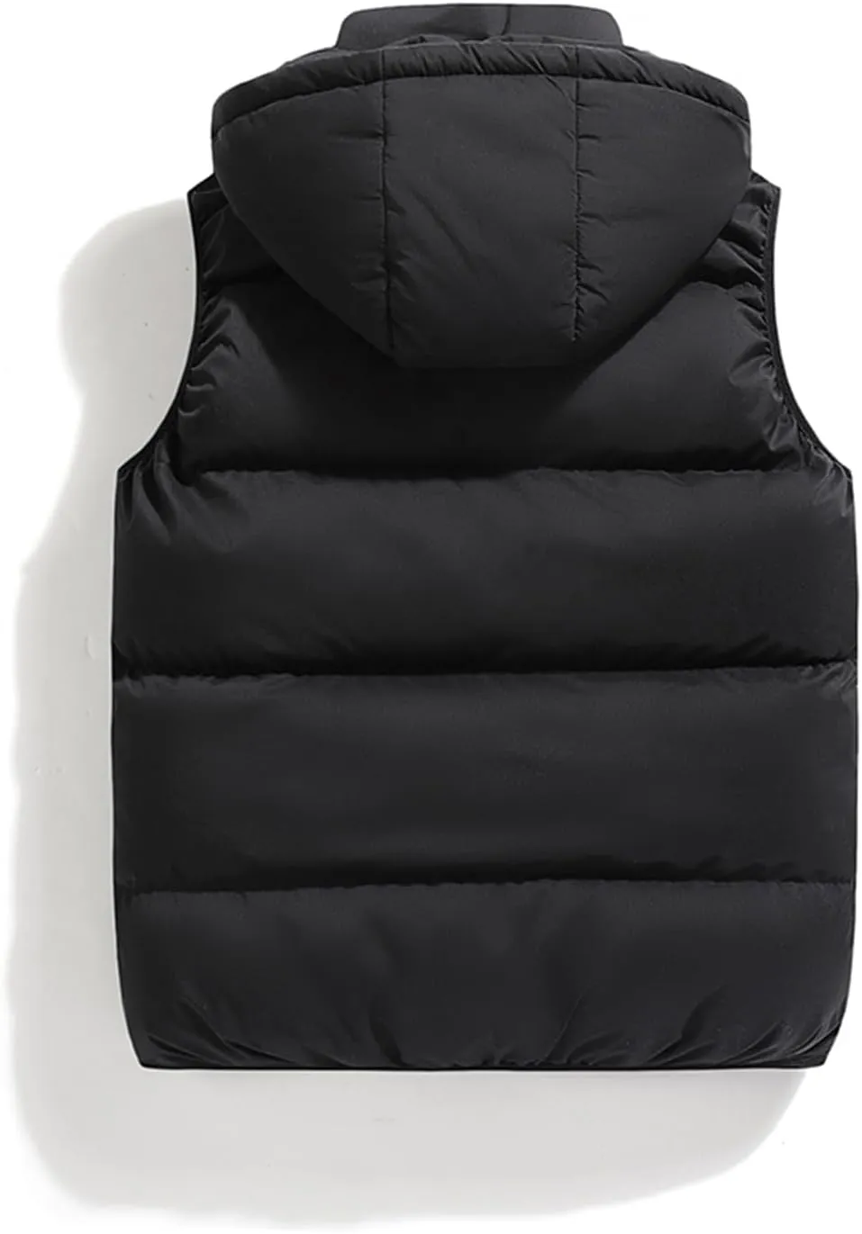 hathne Men's Winter Puffer Vest Sleeveless Warm Zipper Lightweight Jacket Vest with Removable Hood