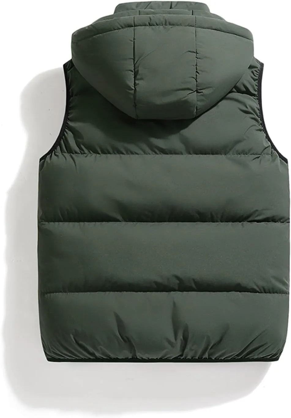 hathne Men's Winter Puffer Vest Sleeveless Warm Zipper Lightweight Jacket Vest with Removable Hood
