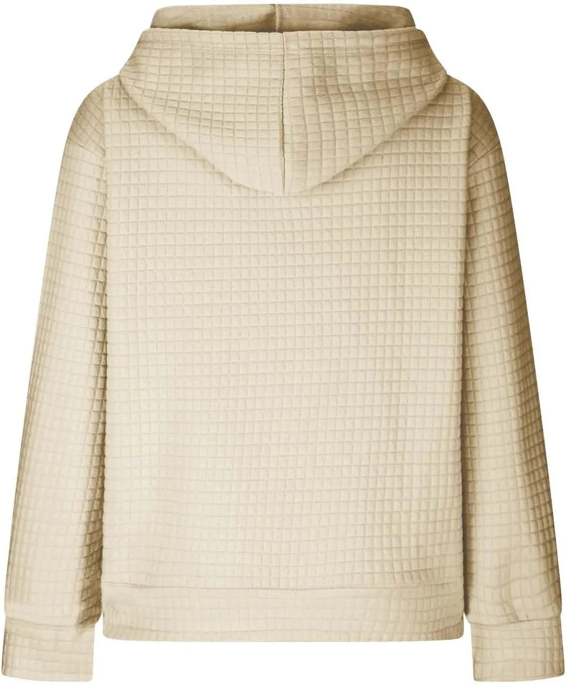 Hoodies for Women Casual Long Sleeve Waffle Sweatshirt Loose Drop Shoulder Pullover with Pocket Trendy Y2k Hoodie