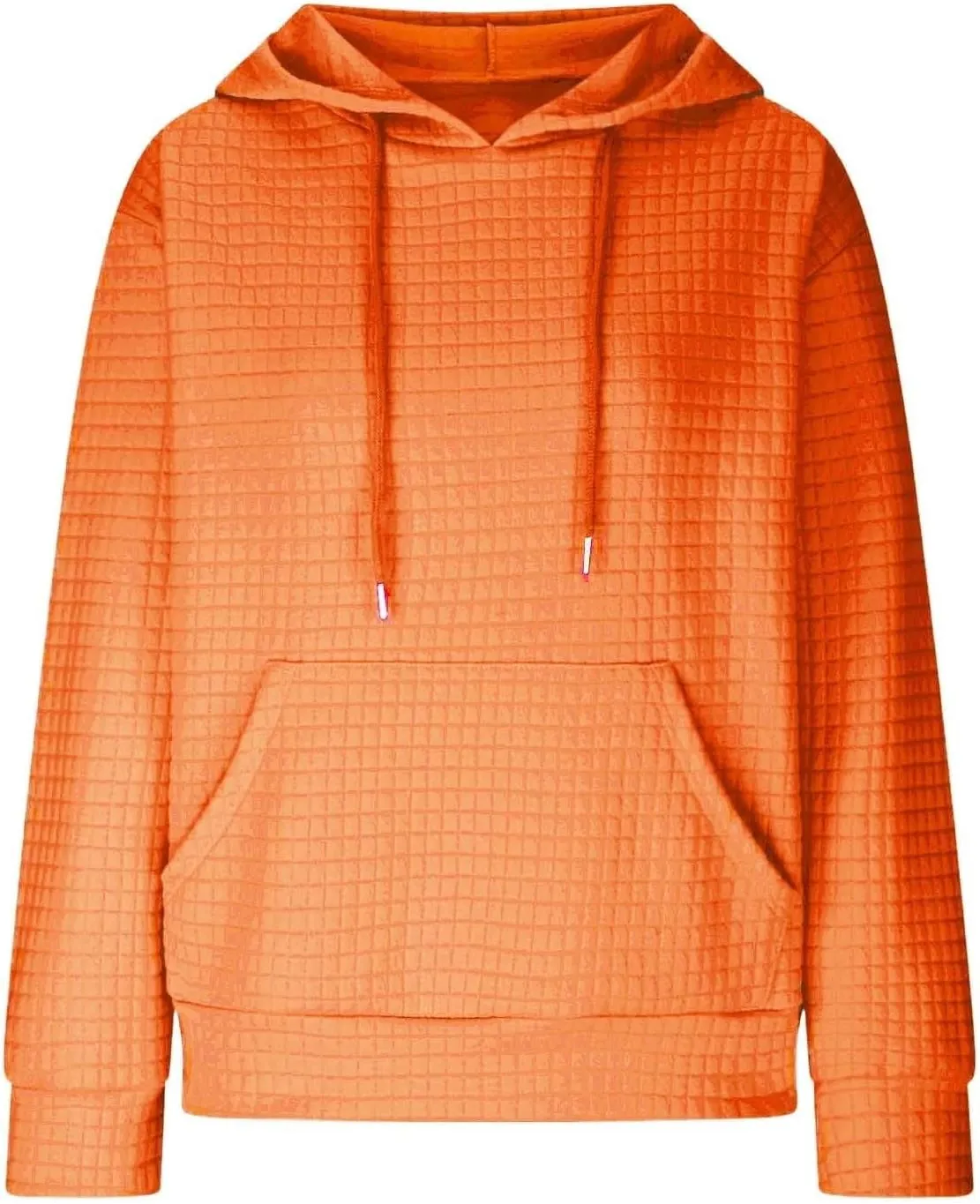 Hoodies for Women Casual Long Sleeve Waffle Sweatshirt Loose Drop Shoulder Pullover with Pocket Trendy Y2k Hoodie