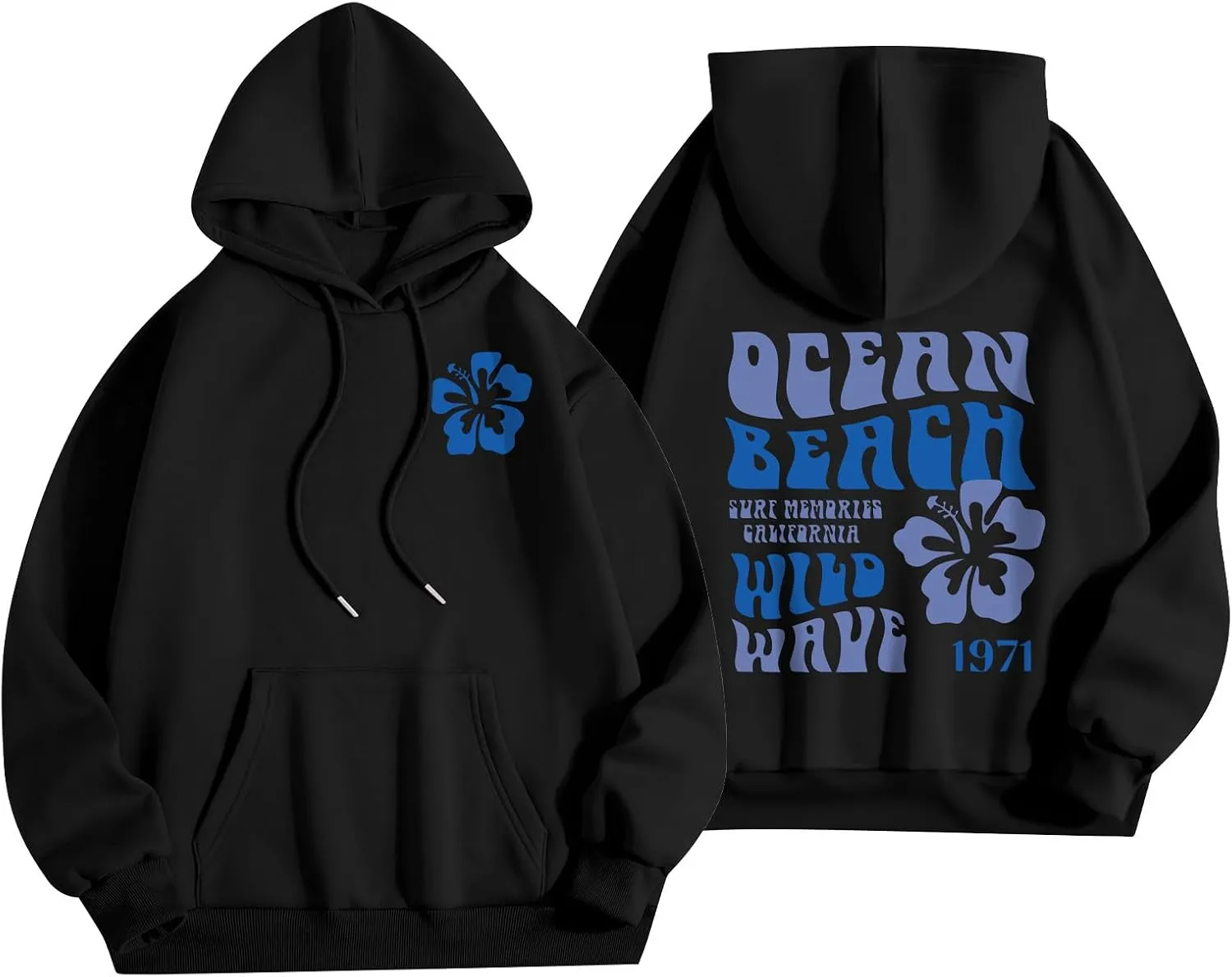 Hoodies for Women Plus Size Cute Long Sleeve Pullovers Drawstring Tops Loose Print Sweatshirts with Pocket