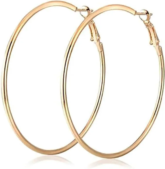 Hoop Earrings Big Size 20 mm for Women Gold Plated Classic Round Gold Circle Women Jewelry Accessory Punk Accessories