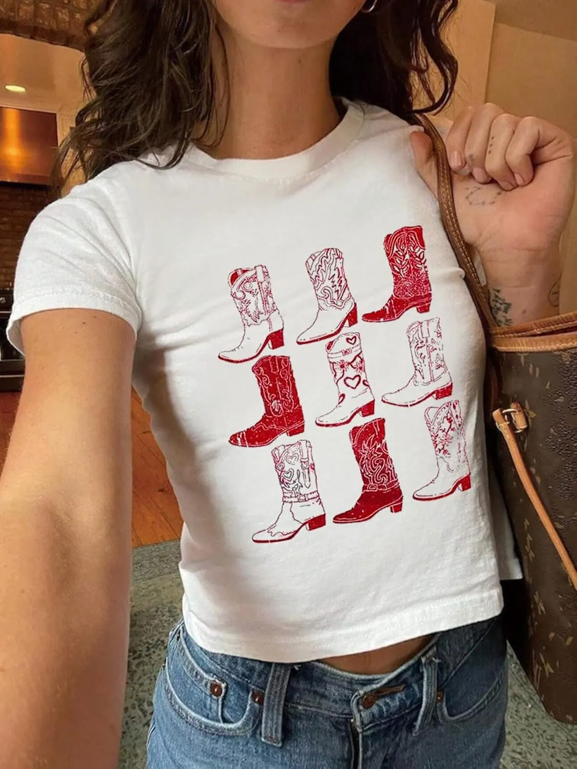 Howdy Baby Tees for Women Western Cowgirl Crop Top Vintage Y2K Cowboy Boots Cami Shirts
