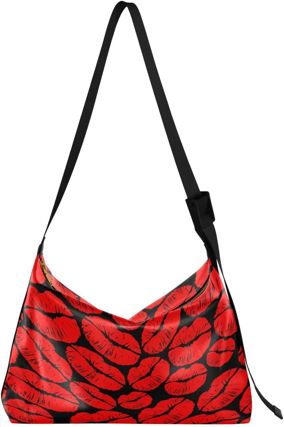 I Love Kissing Hobo Crossbody Bags for Women Leather Large Shoulder Bag Cross Body Valentine Trendy Womens Tote Bags Handbag for Travel Shopping