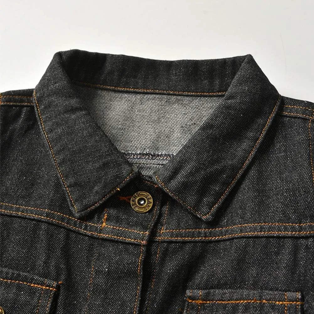 IDOPIP Toddler Kid Baby Boys Girls Denim Jacket Long Sleeve Button Down Jeans Coat Cowboy Overcoat Hoodie Casual Outwear