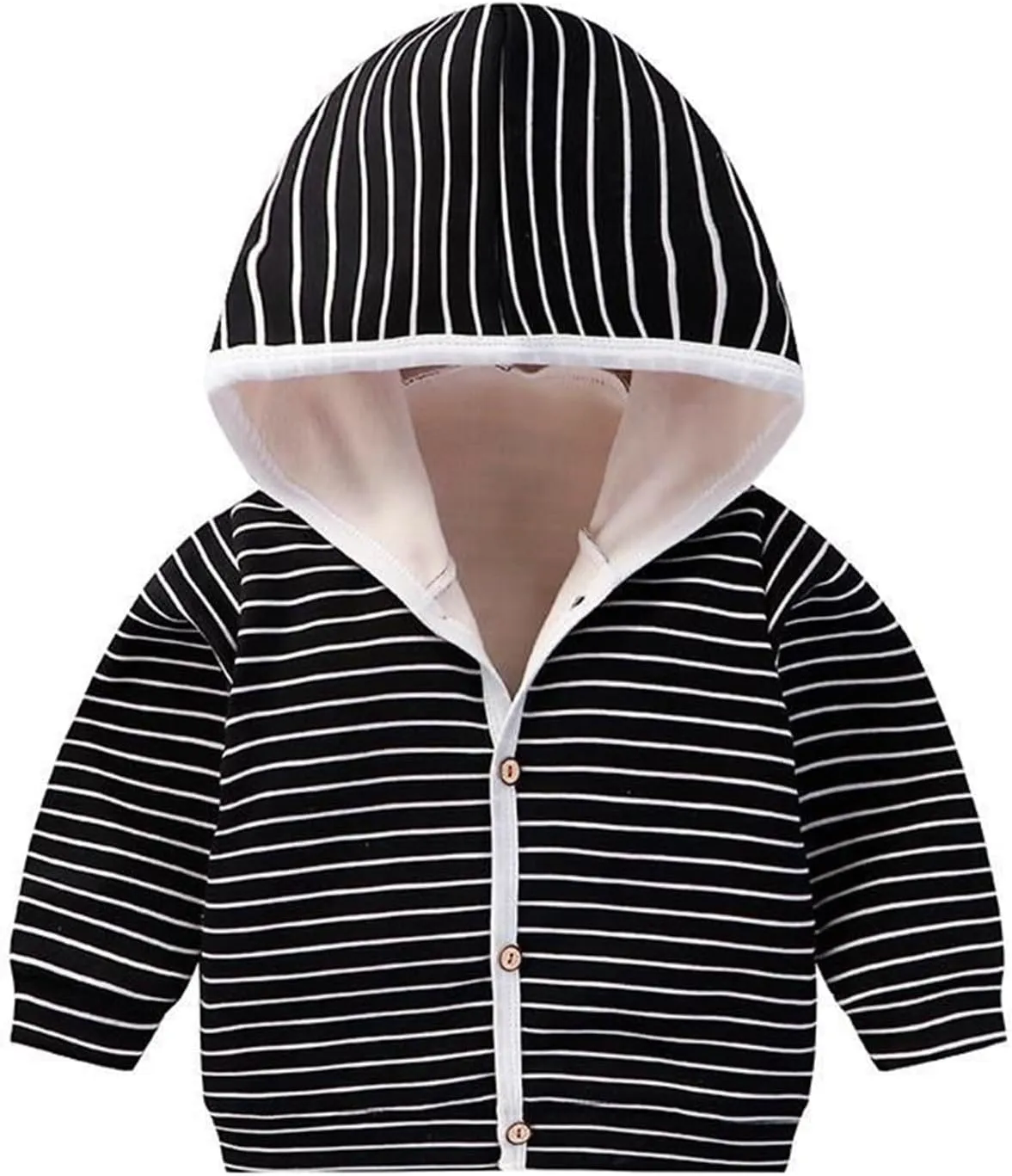 Infant Boys Girls Fleece Long Sleeve Jacket, Fall Jacket Button Up Sweatshirts Thermal Coat for Baby 0-3 Years