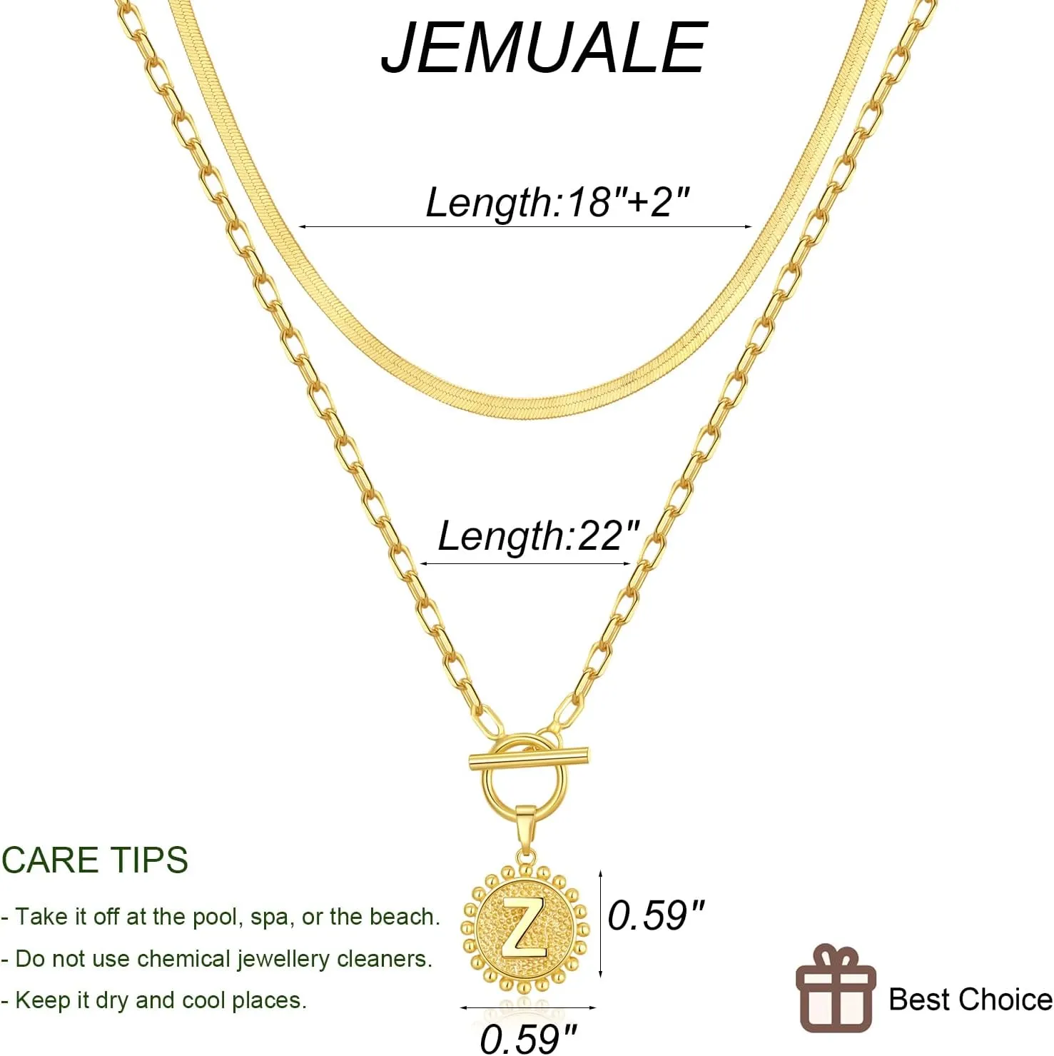 Initial Necklace for Women 14K Gold Plated Layering Necklace Paperclip Link Chain Coin Pendant Choker Snake Chain Gold Jewelry