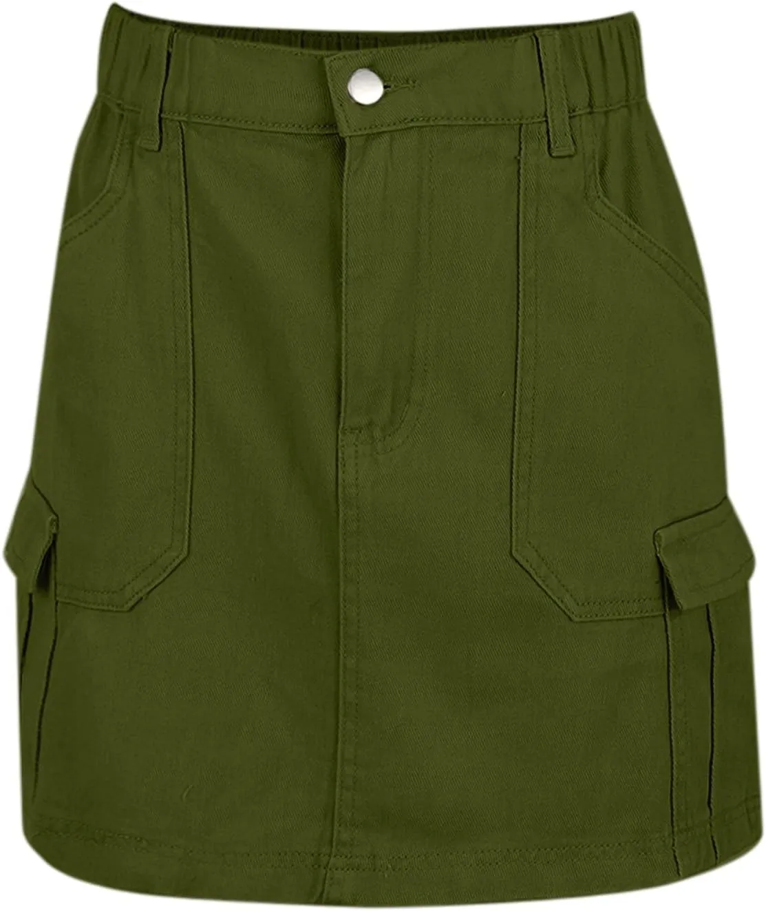 Jean Skirts for Women Denim High Waisted Trendy Stretchy Button Front Short Pencil Skirt with Patch Summer Fashion