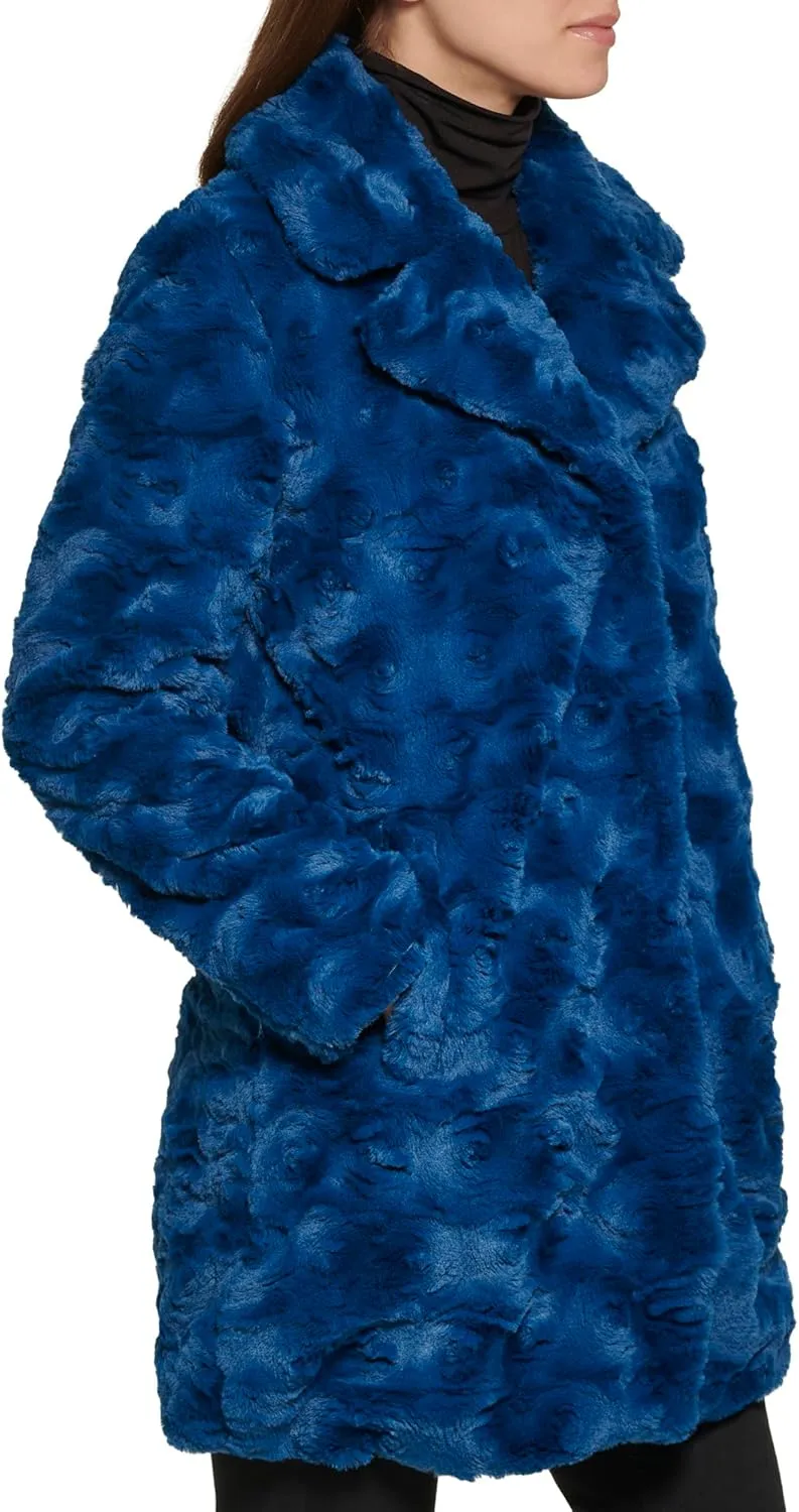 Kenneth Cole Women's Classic Mink Style Faux Fur Coat