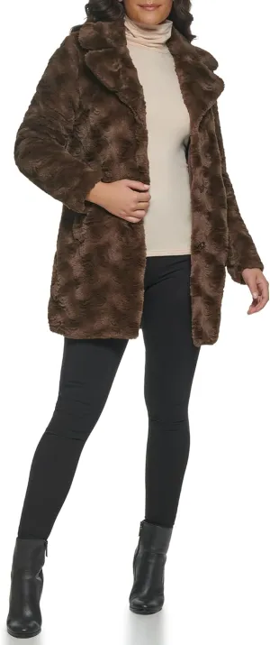 Kenneth Cole Women's Classic Mink Style Faux Fur Coat