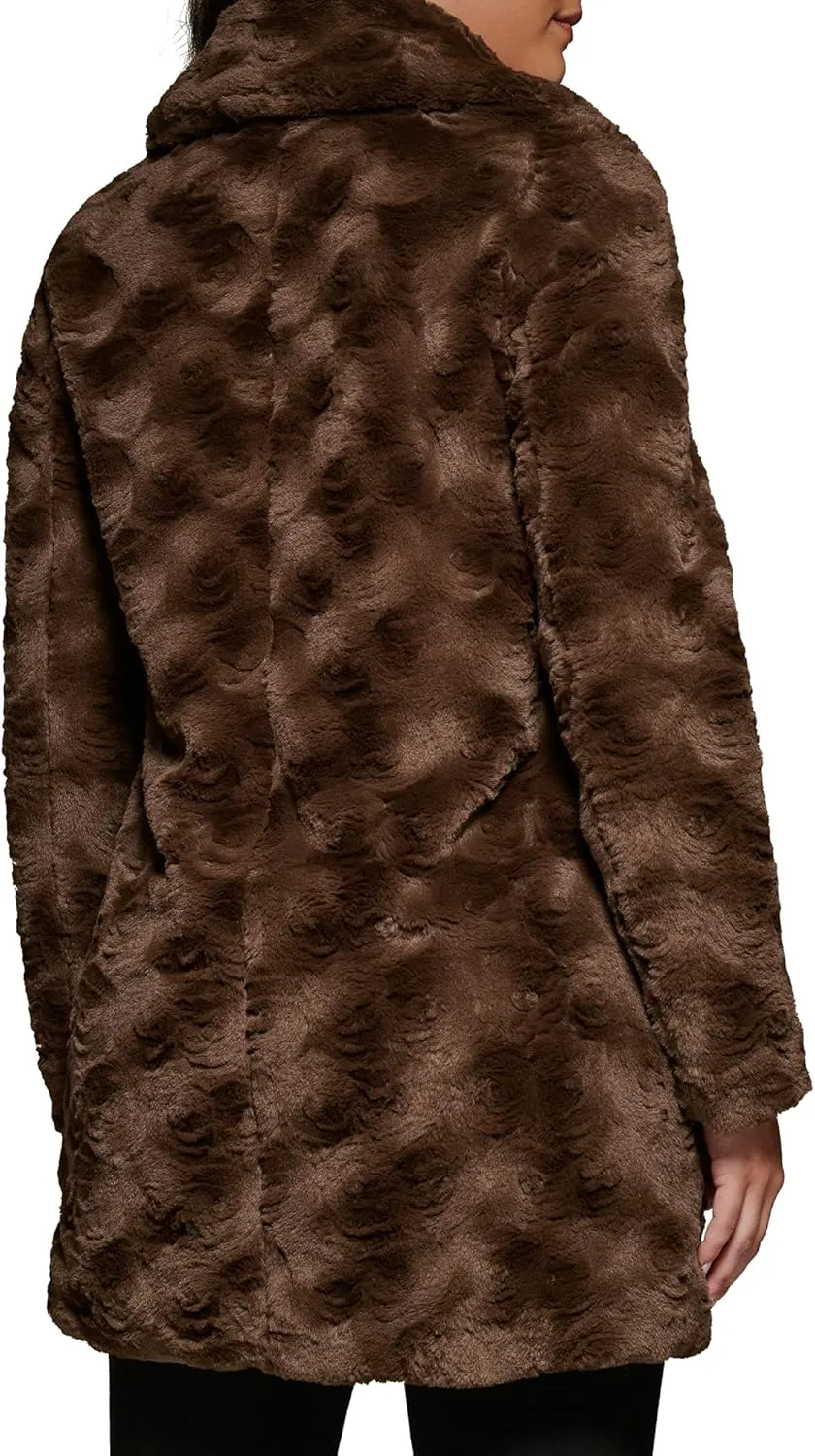 Kenneth Cole Women's Classic Mink Style Faux Fur Coat