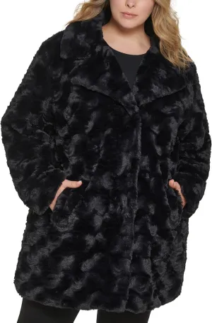 Kenneth Cole Women's Classic Mink Style Faux Fur Coat
