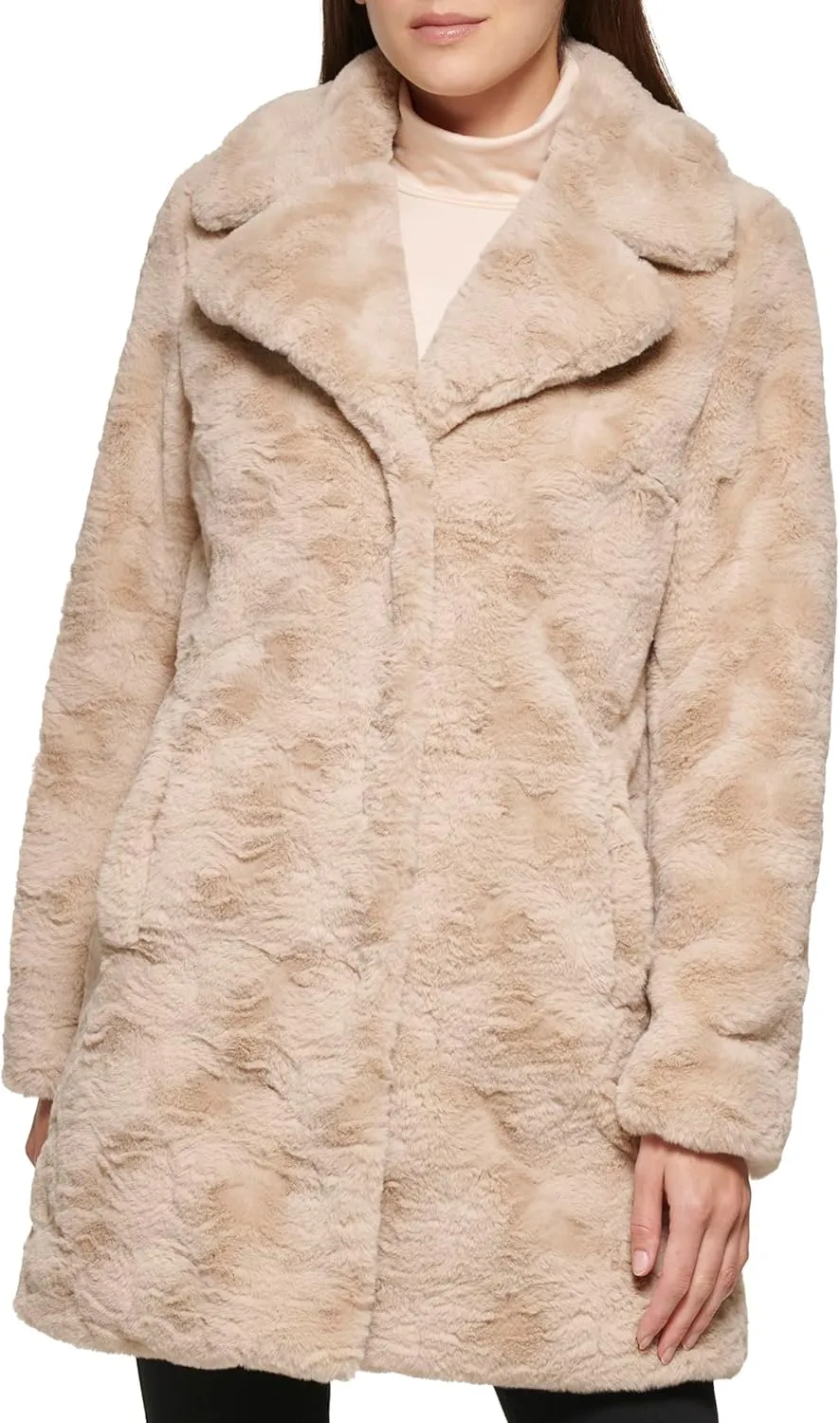 Kenneth Cole Women's Classic Mink Style Faux Fur Coat