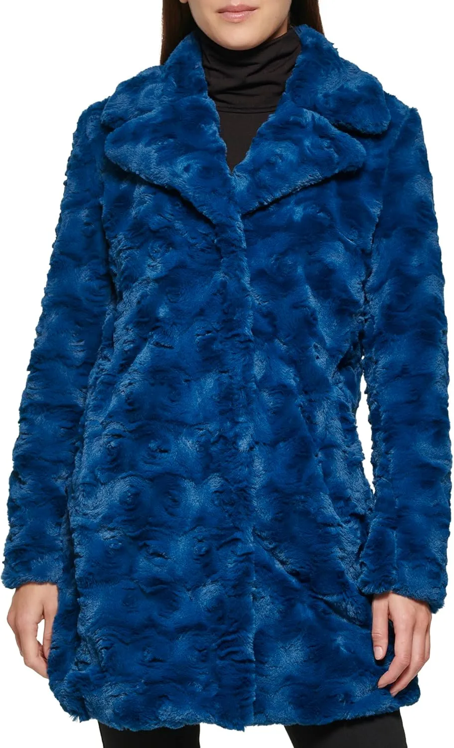 Kenneth Cole Women's Classic Mink Style Faux Fur Coat