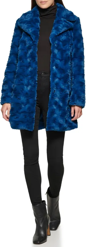 Kenneth Cole Women's Classic Mink Style Faux Fur Coat