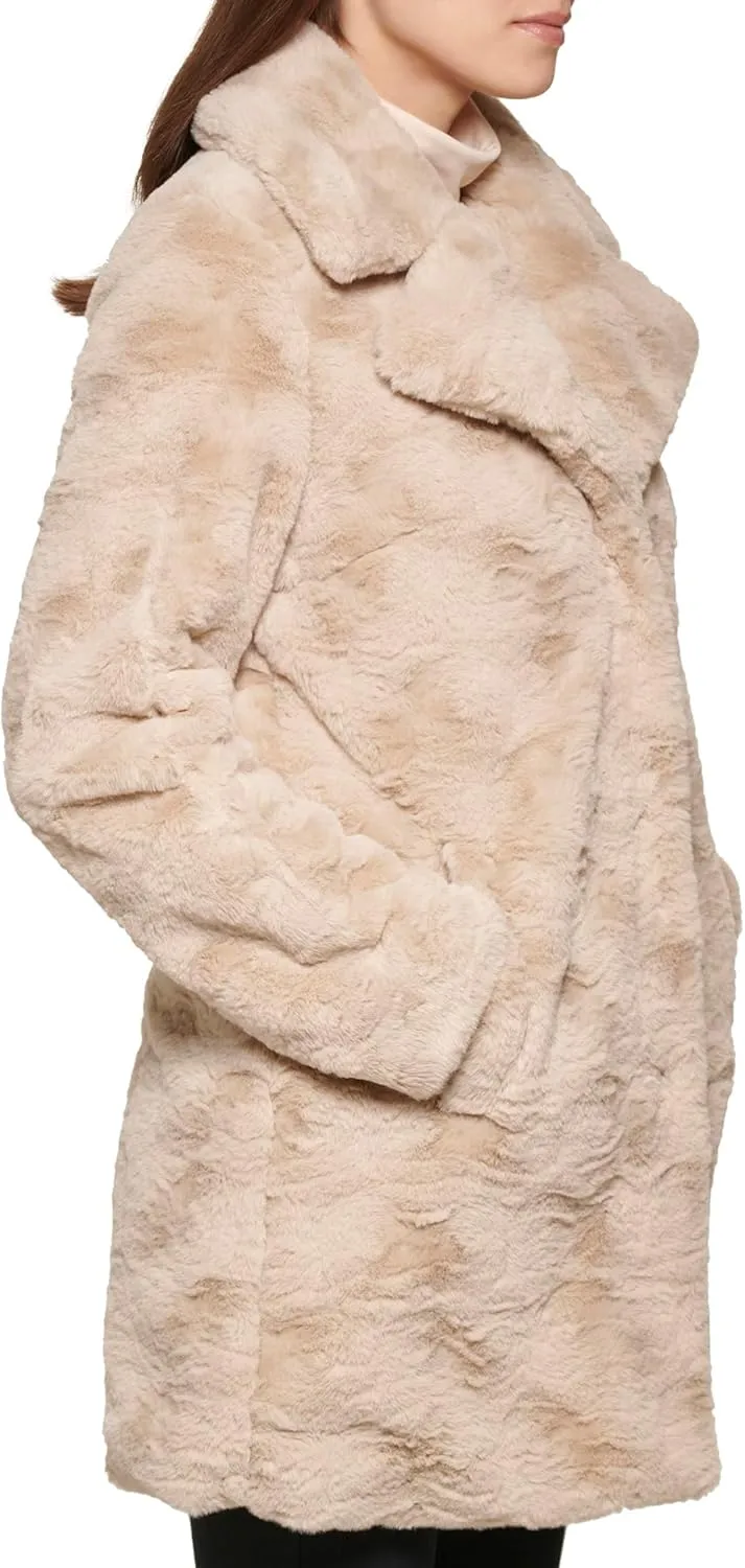 Kenneth Cole Women's Classic Mink Style Faux Fur Coat