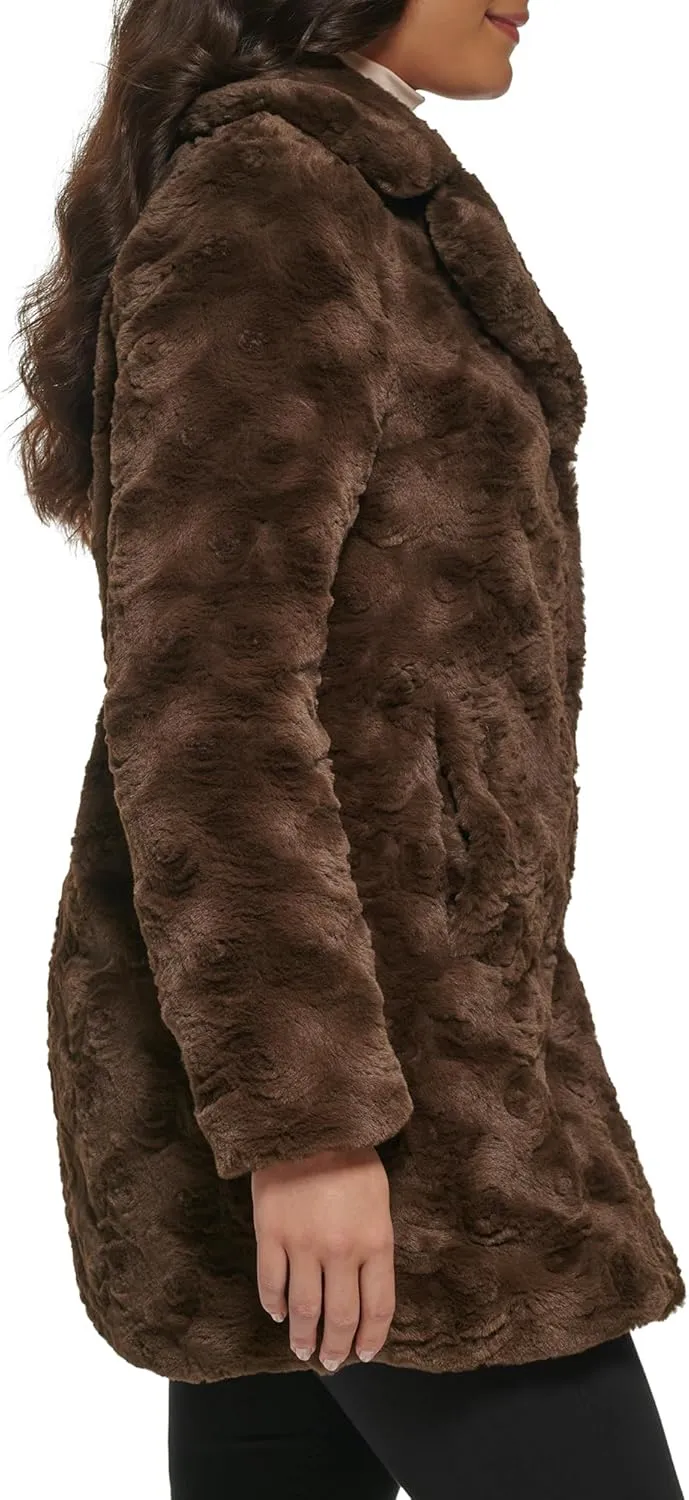 Kenneth Cole Women's Classic Mink Style Faux Fur Coat