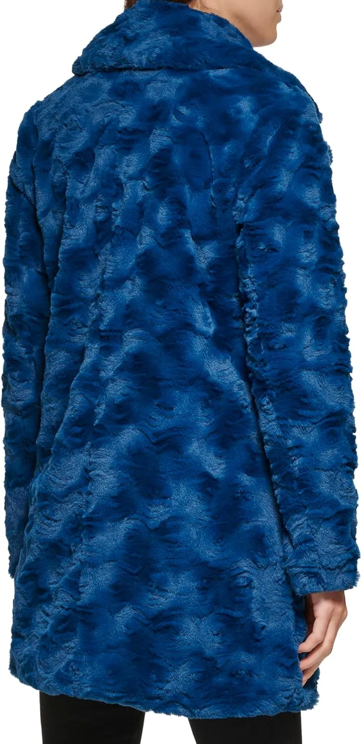 Kenneth Cole Women's Classic Mink Style Faux Fur Coat