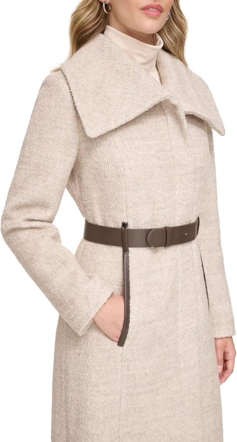 Kenneth Cole Women's Textured Twill Wool Blend Coat