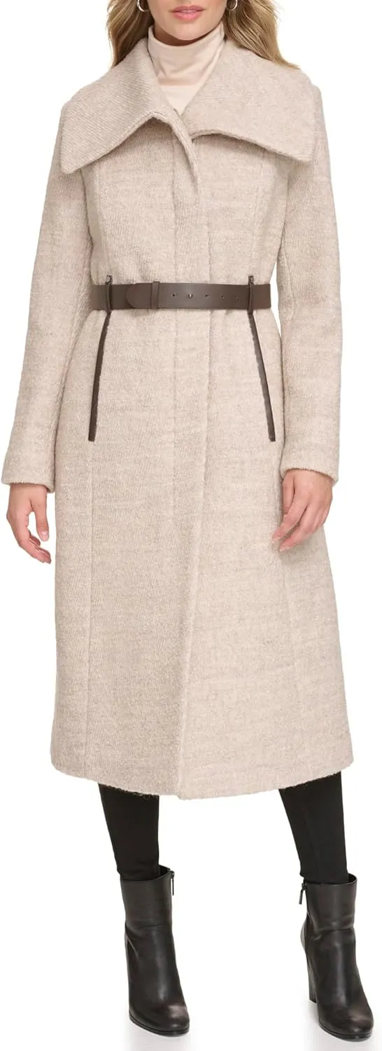 Kenneth Cole Women's Textured Twill Wool Blend Coat