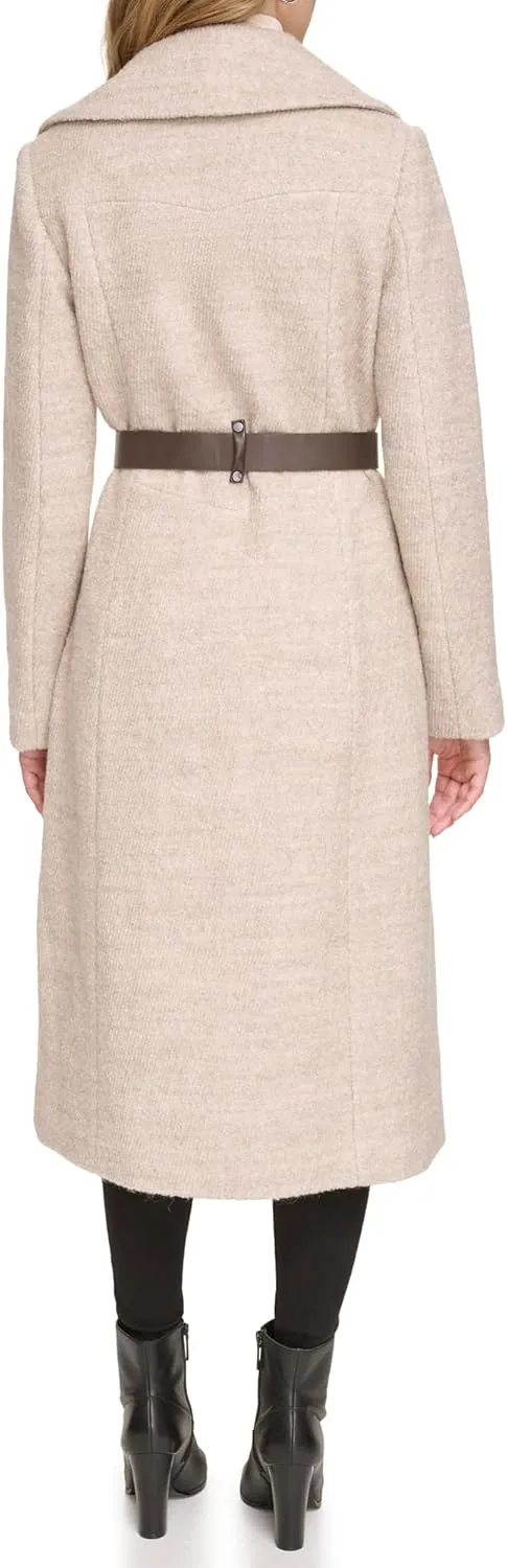 Kenneth Cole Women's Textured Twill Wool Blend Coat