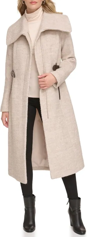 Kenneth Cole Women's Textured Twill Wool Blend Coat