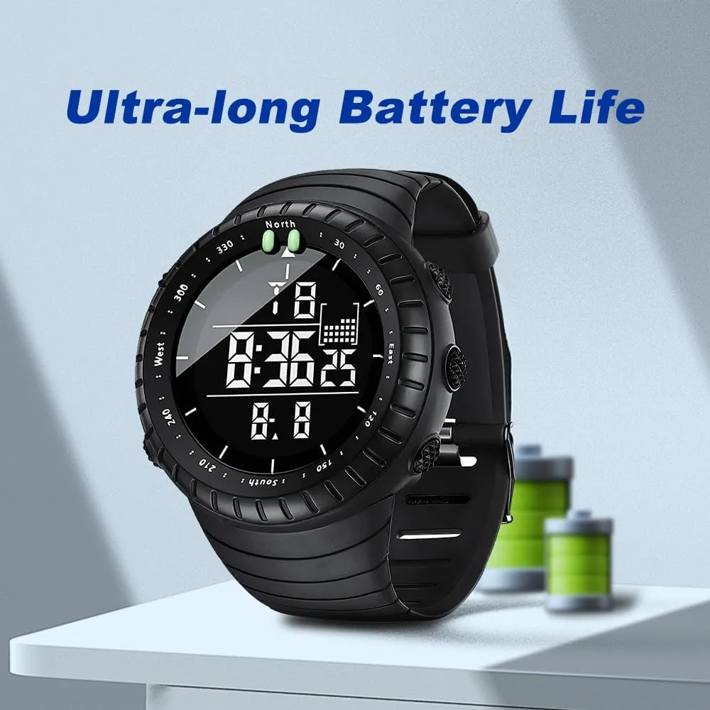 KXAITO Men's Watches Sports Outdoor Waterproof Military Watch Date Multi Function Tactics LED Face Alarm Stopwatch for Men 6256
