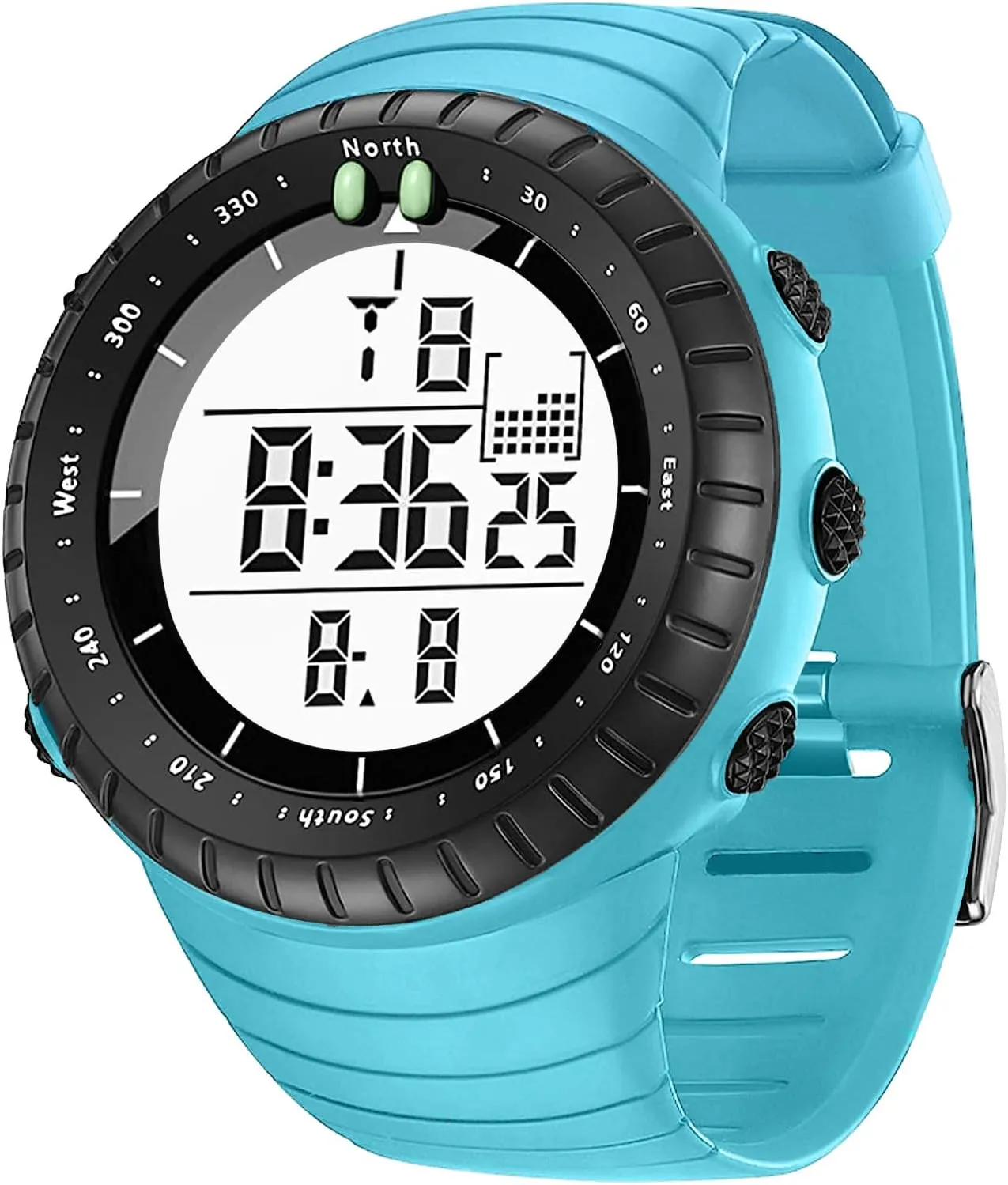 KXAITO Men's Watches Sports Outdoor Waterproof Military Watch Date Multi Function Tactics LED Face Alarm Stopwatch for Men 6256