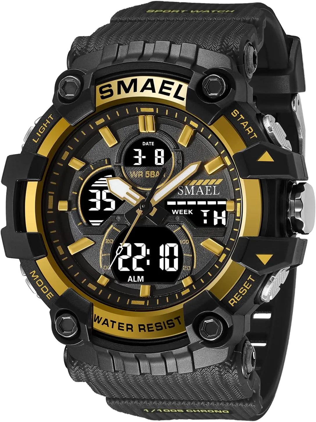 KXAITO Men's Watches Sports Outdoor Waterproof Military Watch Date Multi Function Tactics LED Face Alarm Stopwatch for Men 8079
