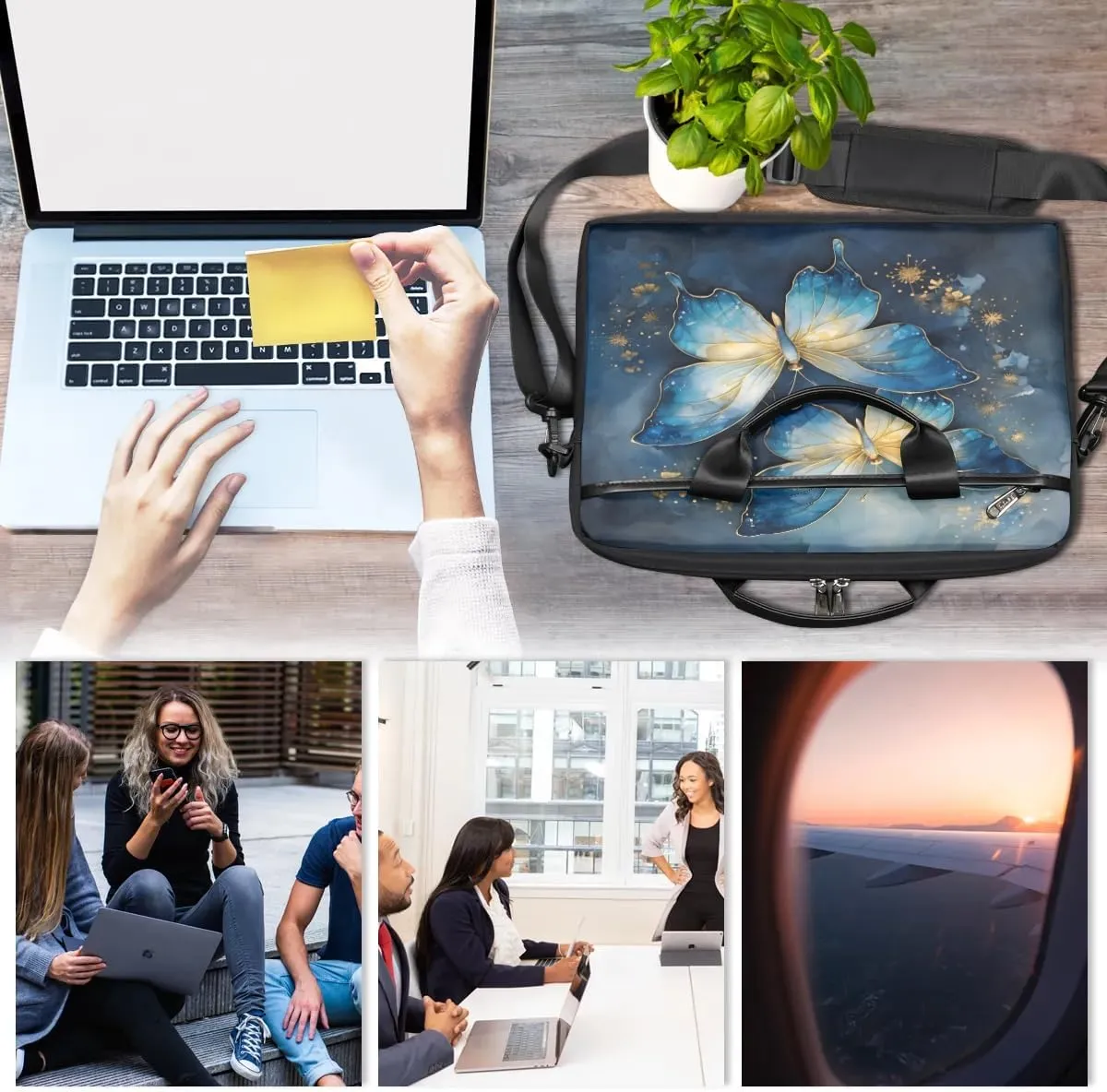 Laptop Shoulder Bag Computer Bag 13-15 Inches Laptop Carrying Case with Shoulder Strap for Women Men