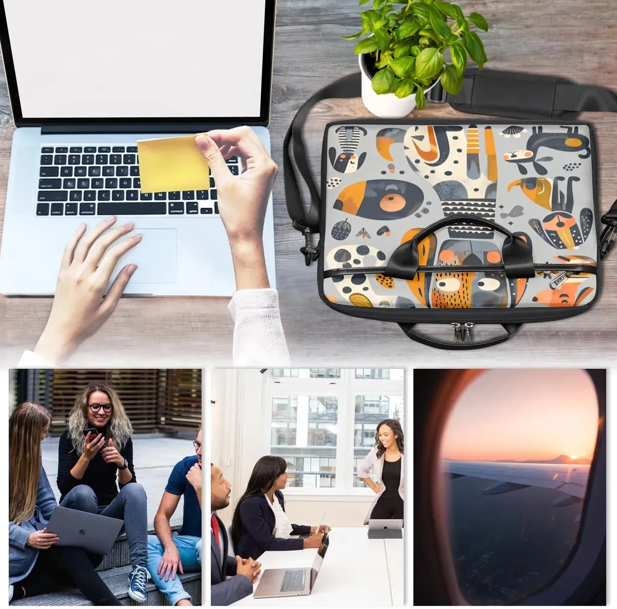 Laptop Shoulder Bag Computer Bag 13-15 Inches Laptop Carrying Case with Shoulder Strap for Women Men