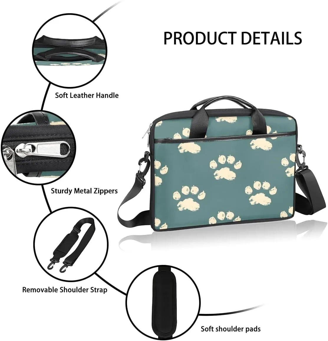 Laptop Shoulder Bag Computer Bag 13-15 Inches Laptop Carrying Case with Shoulder Strap for Women Men