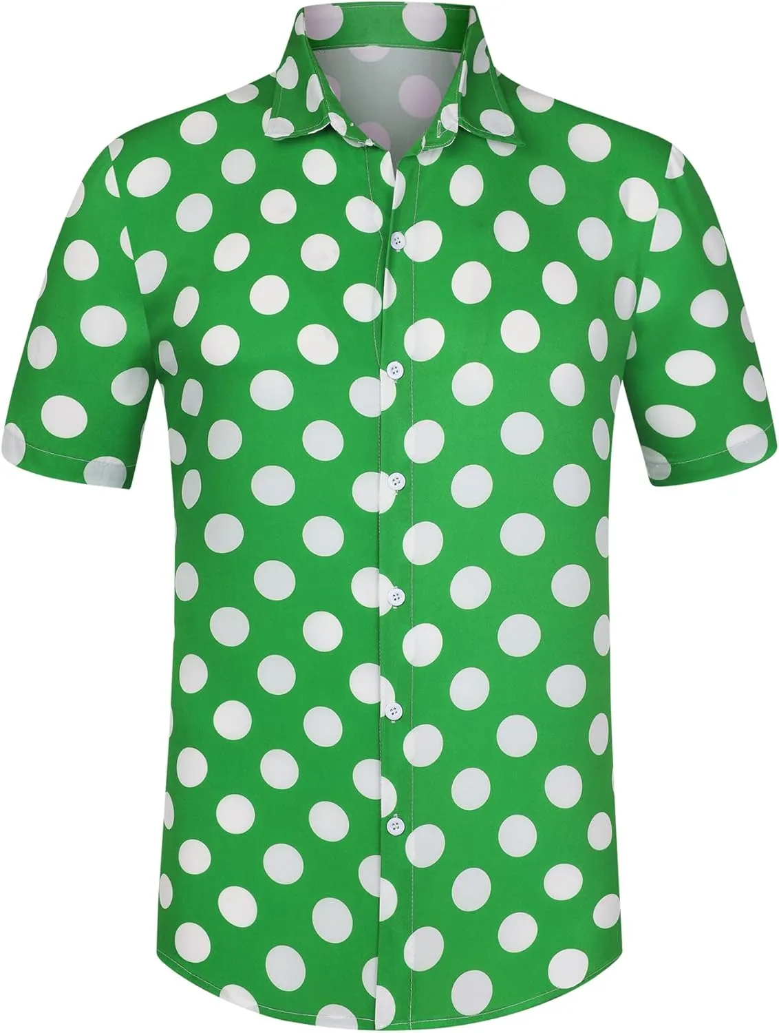 Lars Amadeus Polka Dots Dress Shirts for Men's Slim Fit Short Sleeves Button Summer Shirts