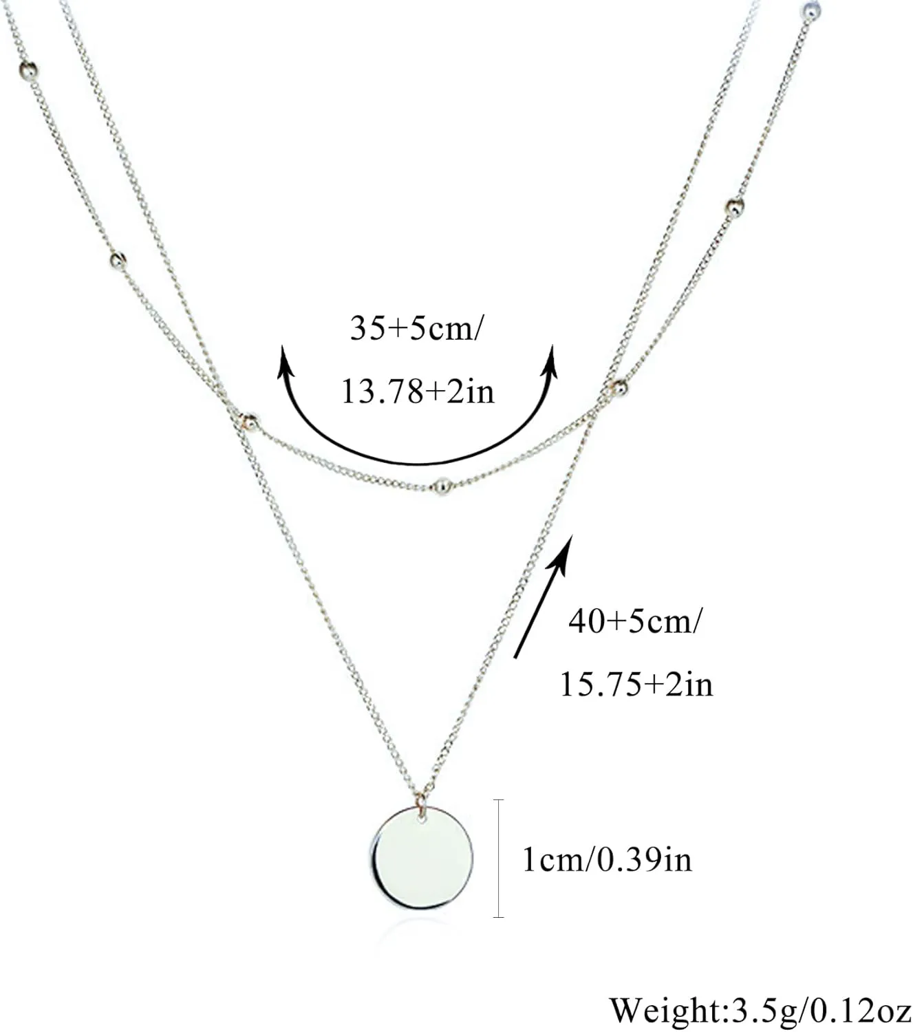 Layered Choker Necklaces for Women,14K Gold Initial Plated Coin Necklace Bar Stacking Layer Necklace Multi Bar Layering Choker Jewelry for Women