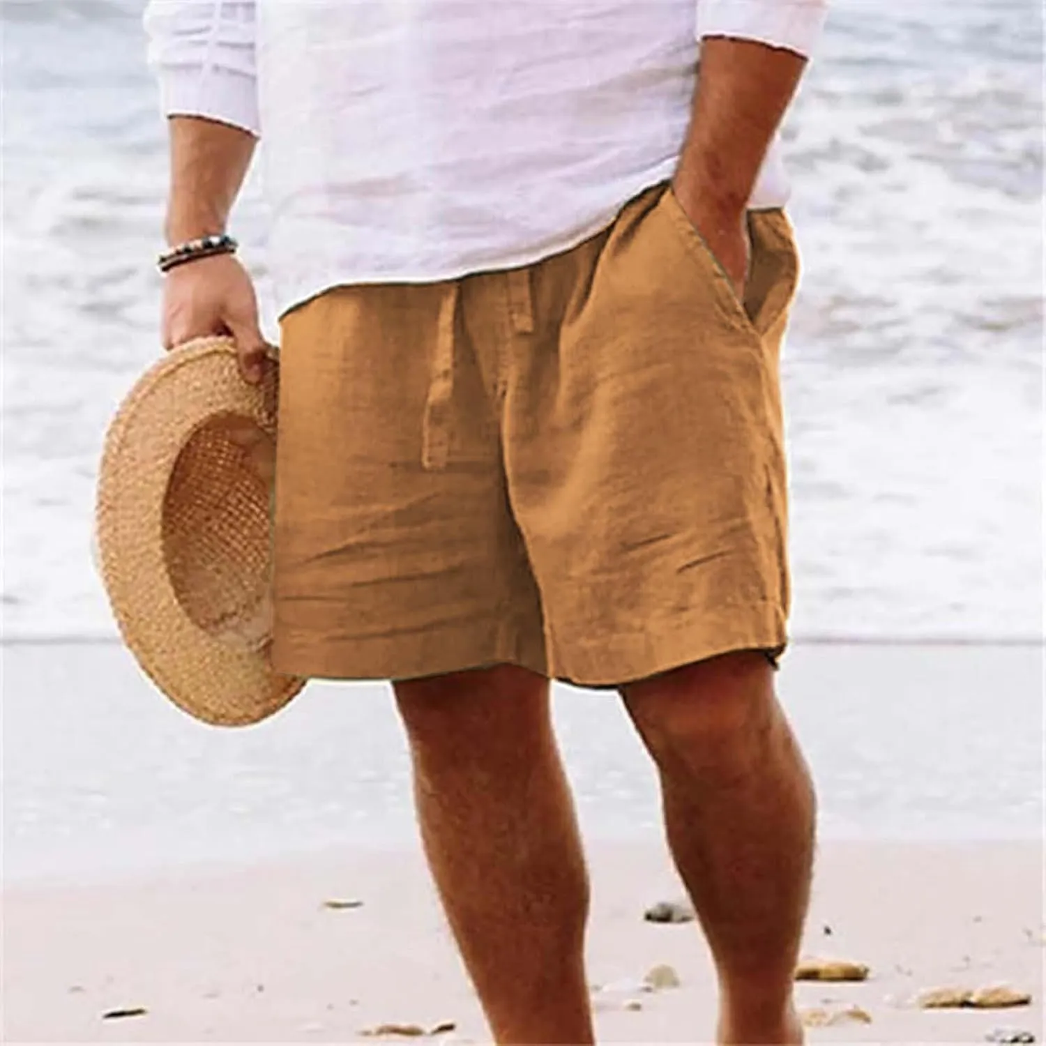 LCMTWX Basketball Shorts Men Summer Cotton Men's and Shorts Casual Men's Pants Man Shorts Men's Flat Front Mens Elastic