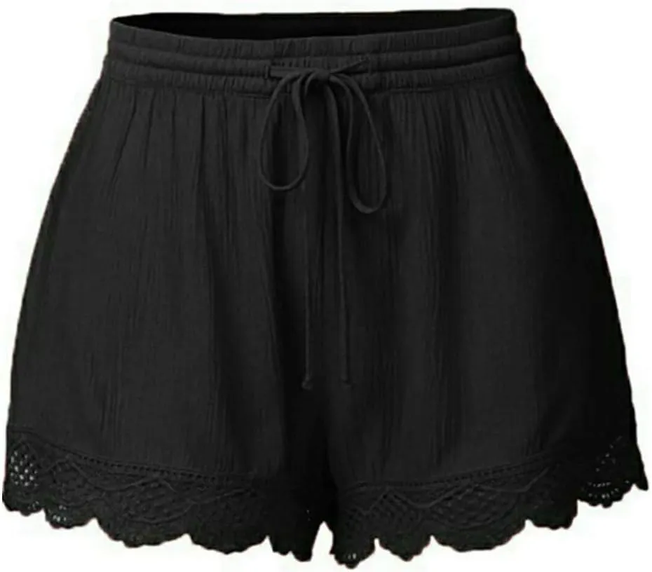 LCMTWX Plus Size Shorts Sweat Shorts Elastic Waist Running Workout Shorts with Pockets Women's Wide Leg Pants Plus Size