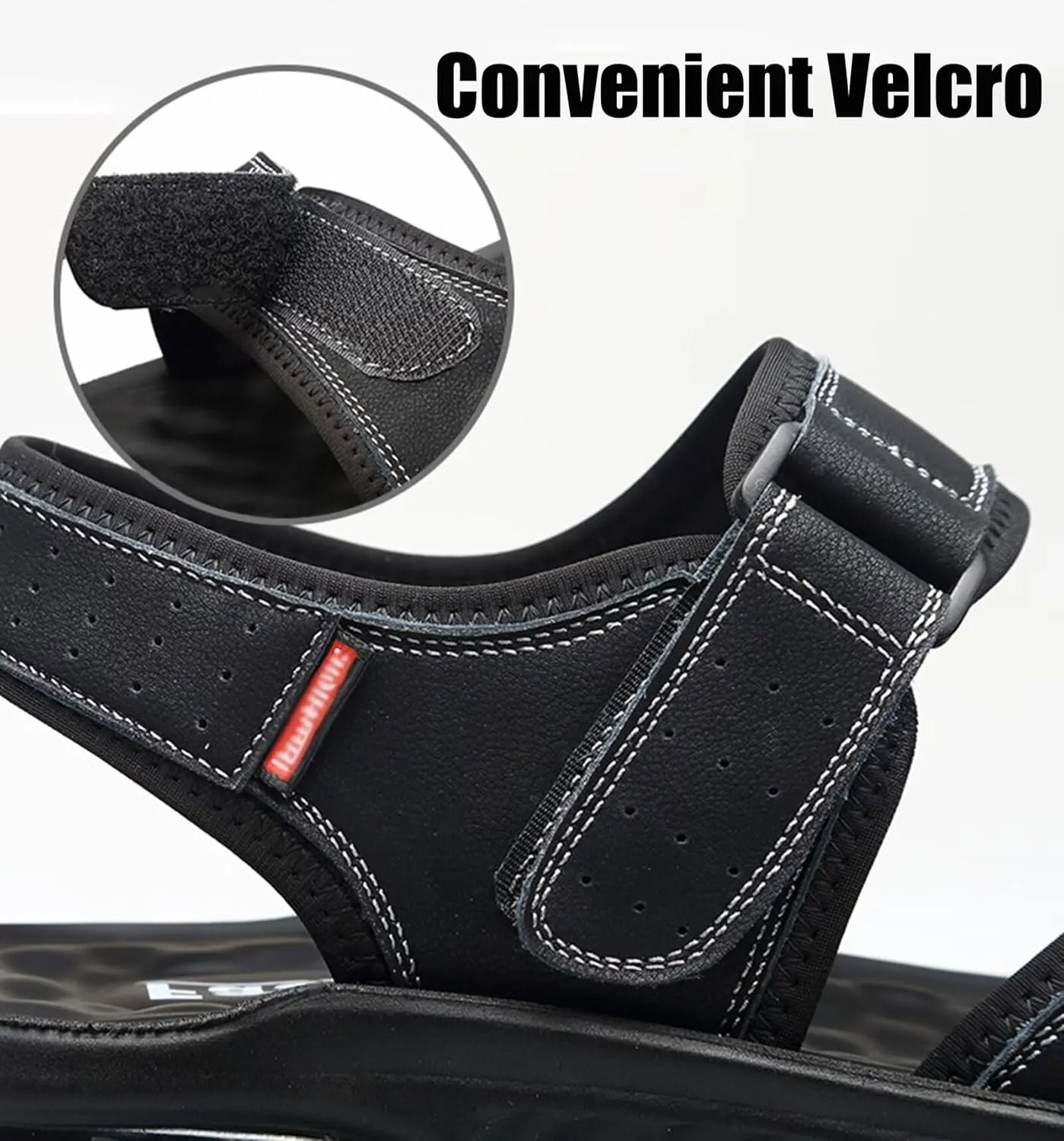 Leather Mens Walking Sandals Breathable Hiking Sandals Summer Beach Shoes Fisherman Sandals