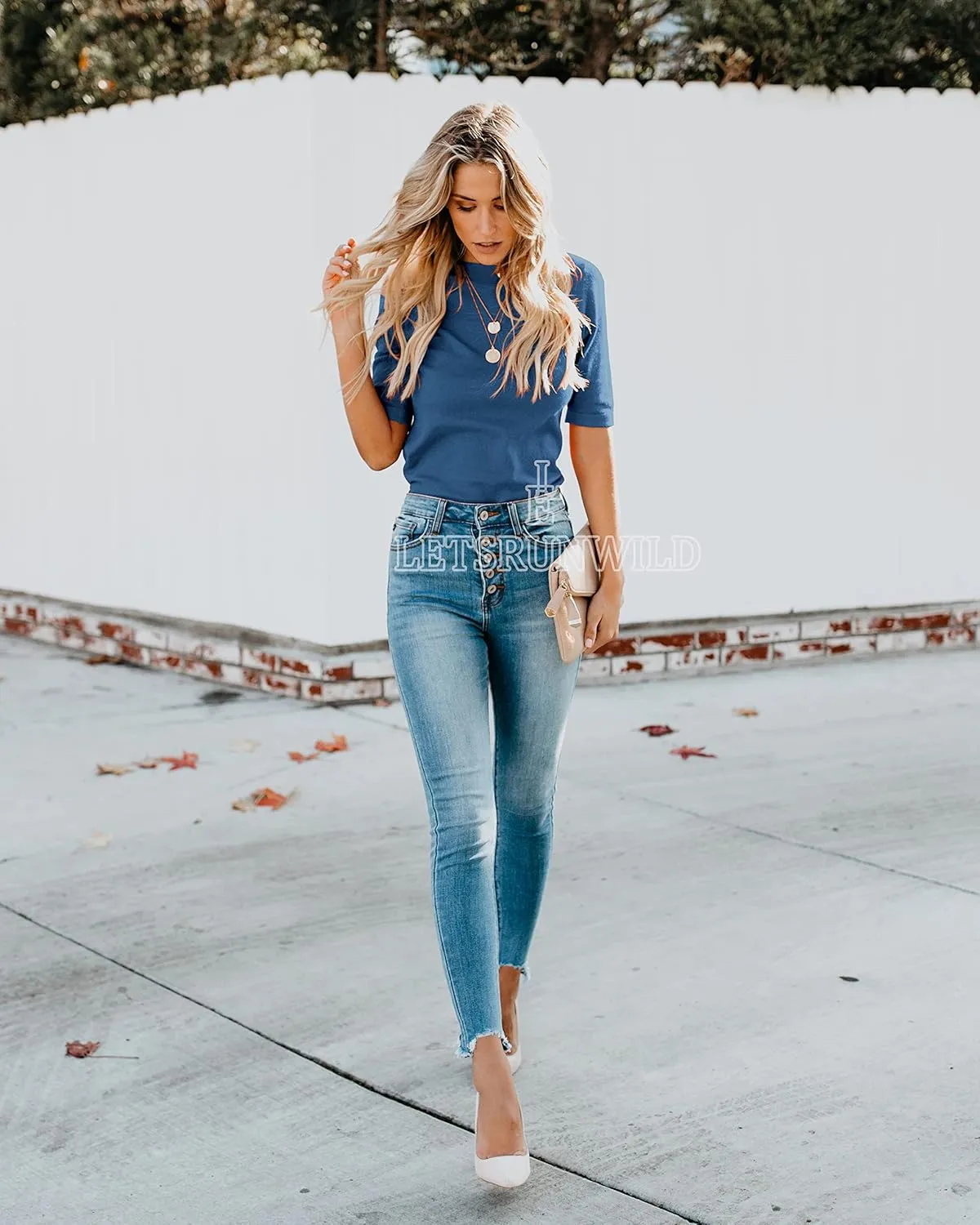 LETSRUNWILD Business Casual Tops for Women Dressy Cute Tops Mock Turtleneck Tshirts Shirts