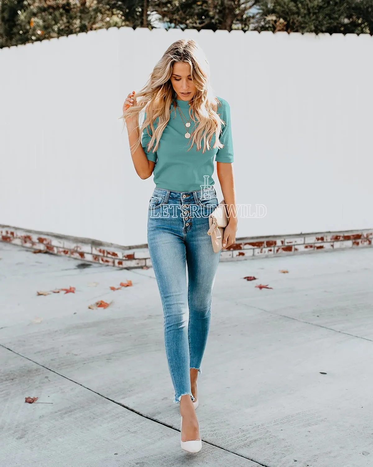 LETSRUNWILD Business Casual Tops for Women Dressy Cute Tops Mock Turtleneck Tshirts Shirts