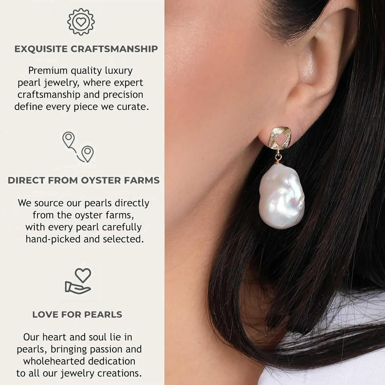 LILY LUSTRE 14k Gold Plated 925 Sterling Silver Handpicked AAAA Quality Natural White Freshwater Cultured Irregular Fireball Baroque Pearl Drop Dangle Bridal Earrings for Women