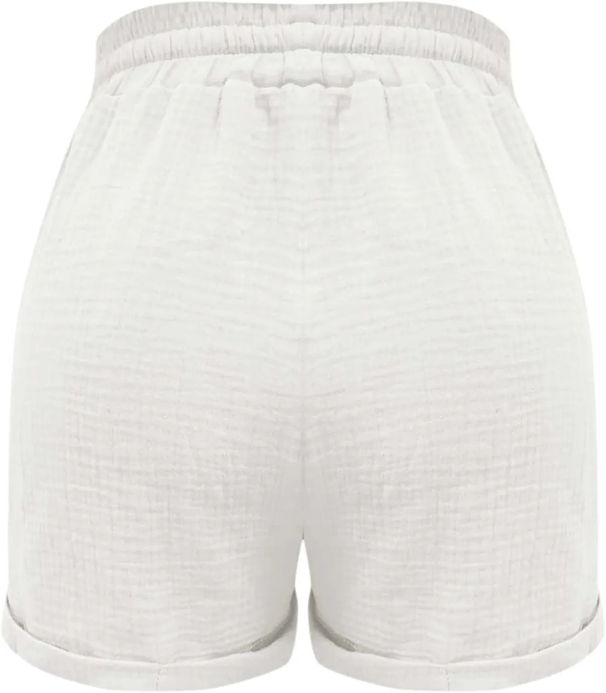 Linen Shorts for Women Plus Size Summer Trendy 2024 Self Tie Waist Casual Shorts Loose Drawstring Beach Shorts with Pockets