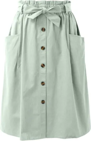 Long Skirts for Women Women's Casual High Waist Pleated A Line Midi Skirt with Pocket