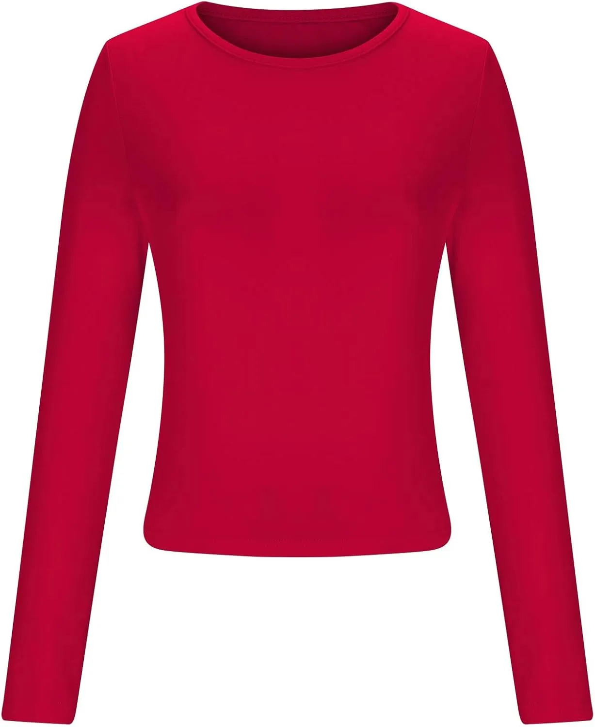 Long Sleeve Shirts for Women Petite Casual Basic Going Out Tops Workout Slim Fit Y2K Tops Crew Neck Tight T Shirts