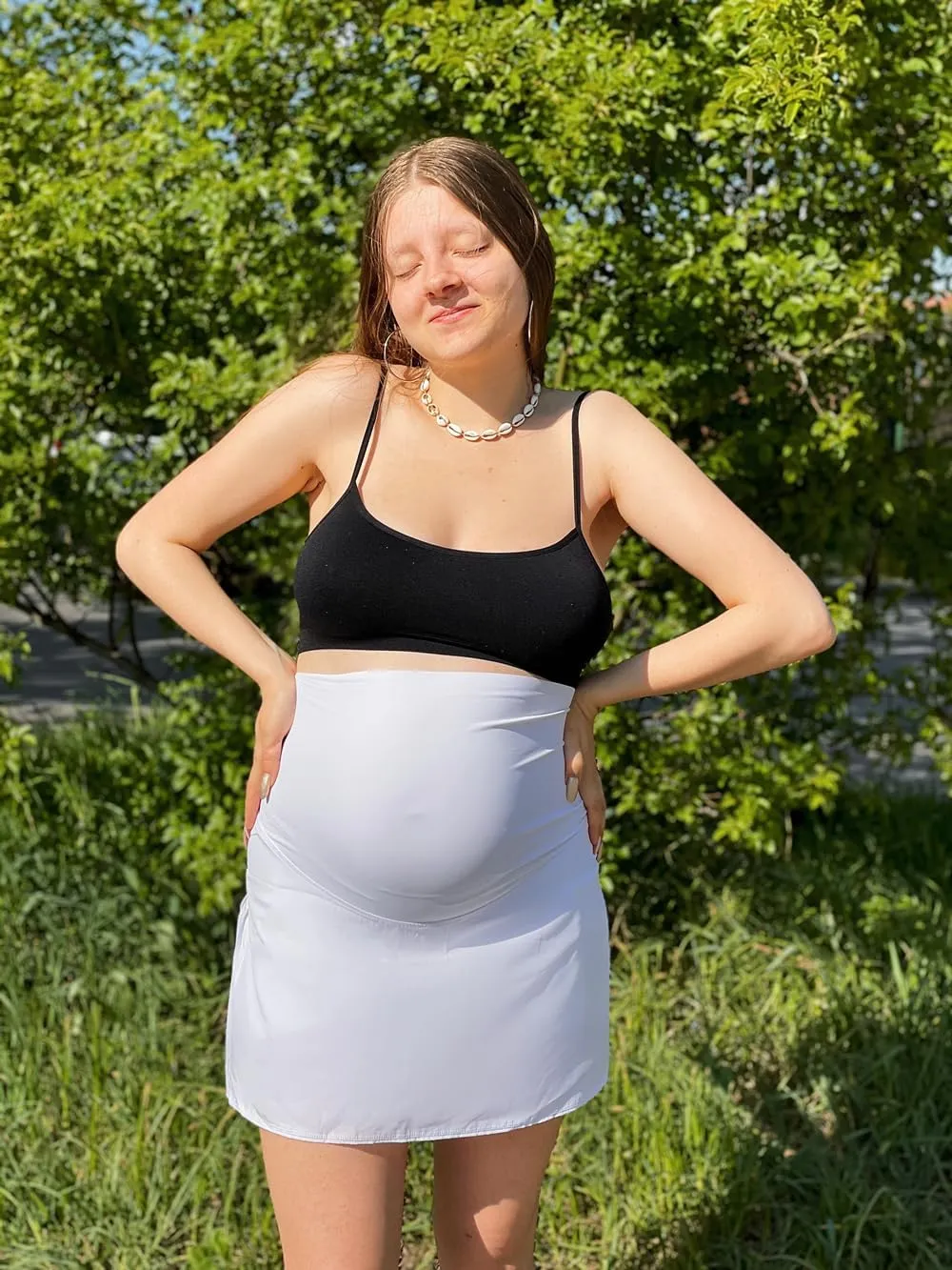 Maacie Maternity Tennis Skirts Pleated Golf Skorts Lightweight Athletic Activewear with Inner Shorts