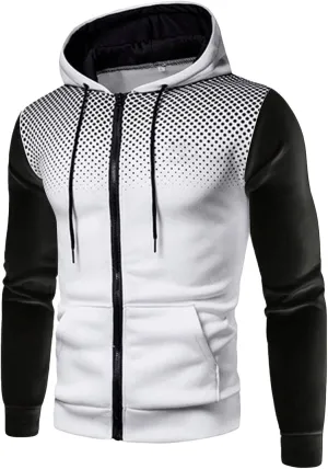 Maiyifu-GJ Hoodies for Men Heavyweight Full Zip Fleece Sport Hoodie Novelty Athletic Zip Up Hooded Jackets With Pocket