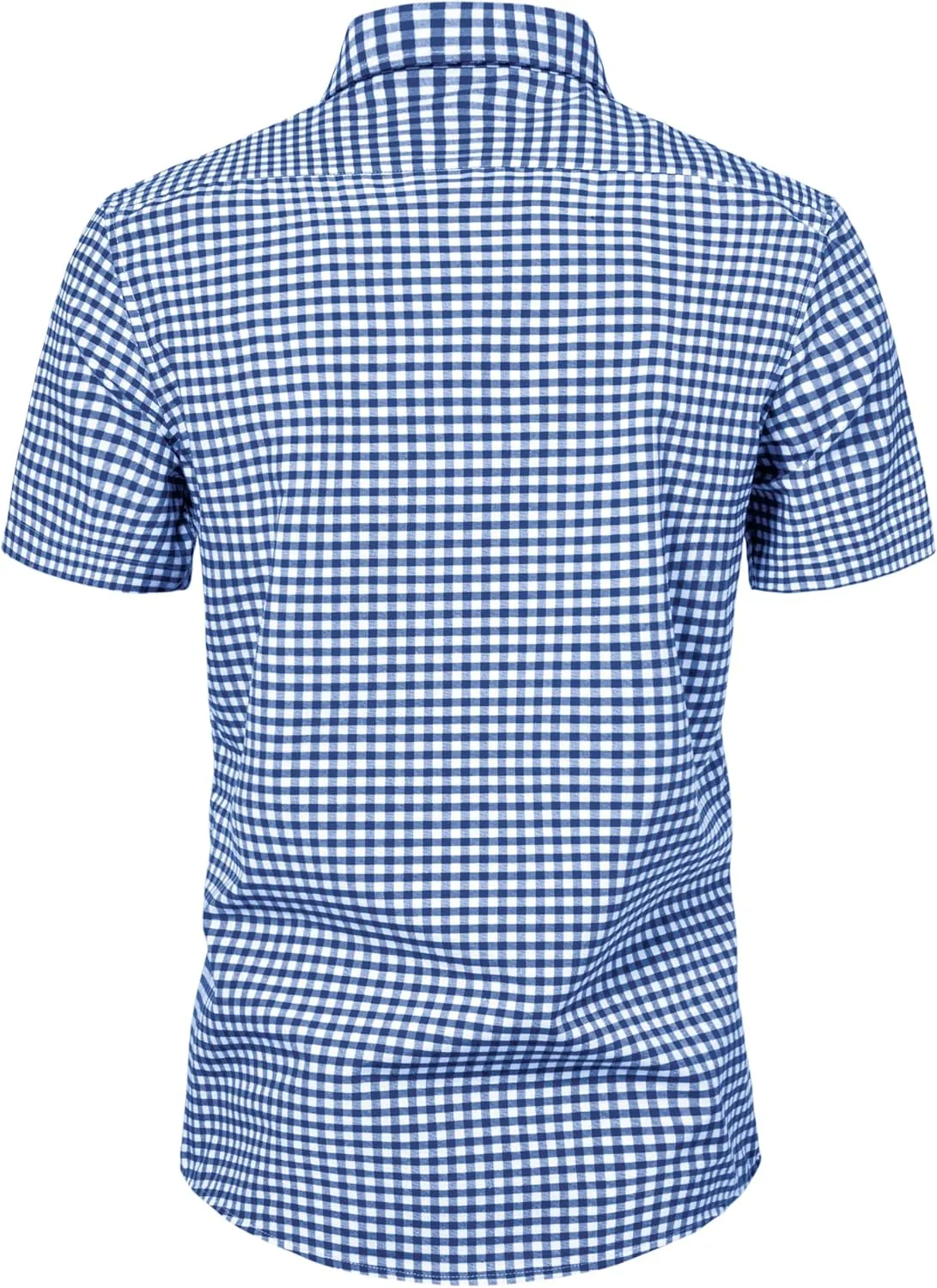 Manwan walk Mens Short Sleeve Plaid Casual Button Down Shirts Gingham Regular Fit Dress Shirts