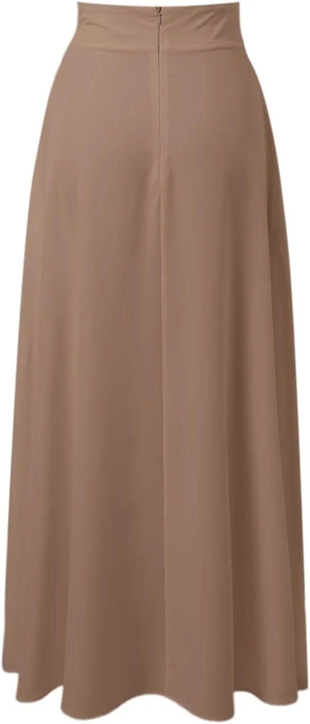 Maxi Skirts for Women 2025 Summer Boho Flowy A-Line Long Skirts Elastic Waist Summer Skirts with Pockets