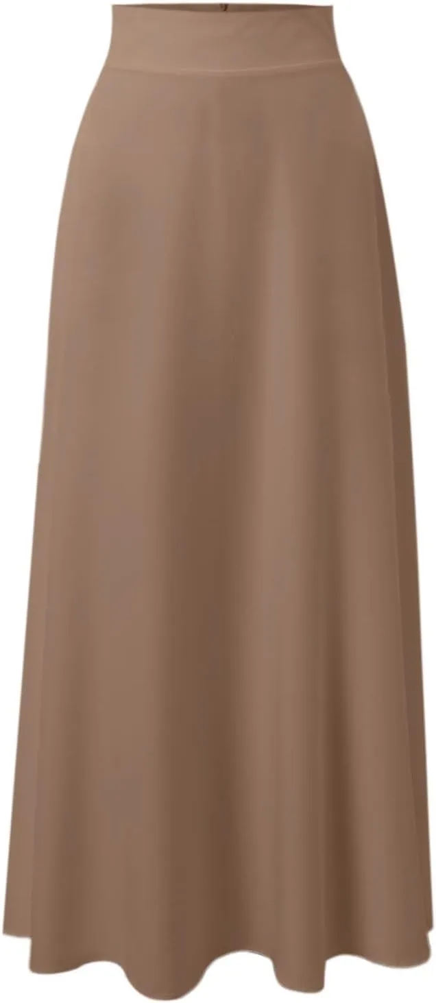 Maxi Skirts for Women 2025 Summer Boho Flowy A-Line Long Skirts Elastic Waist Summer Skirts with Pockets