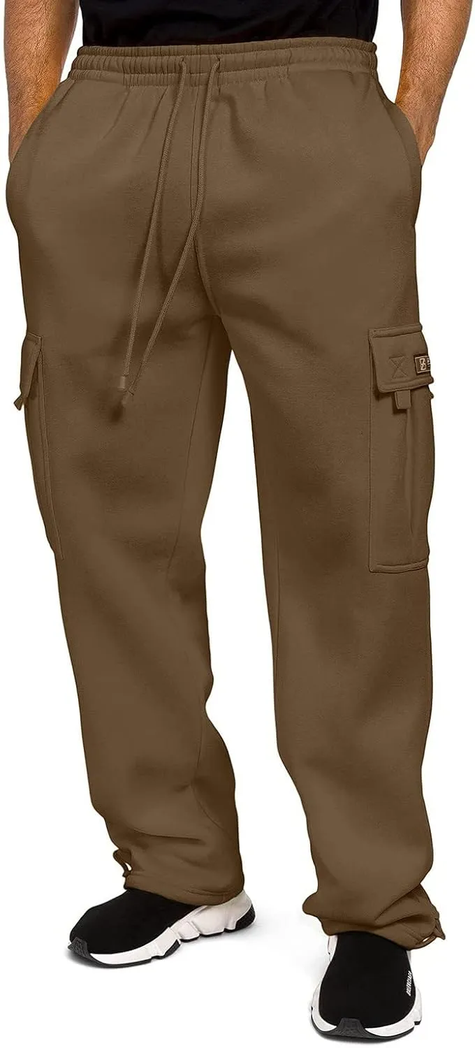 Men Cargo Combat Work Pant Gym Running Jogger Plain Stretch Sweat Pants Loose Linen Track Lounge Pants