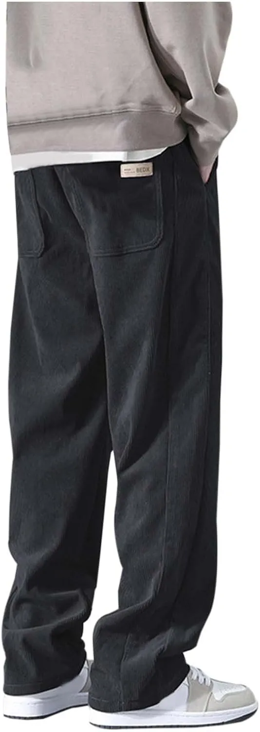 Men Jogging Pants Casual Joggers Sports Running Fitness Gym Sweatpant Open Hem Elasticated Stretch Waist Pant
